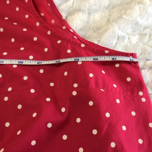 Woman Within Red Sleeveless Polka Dot Tunic 5X - Picture 6 of 10